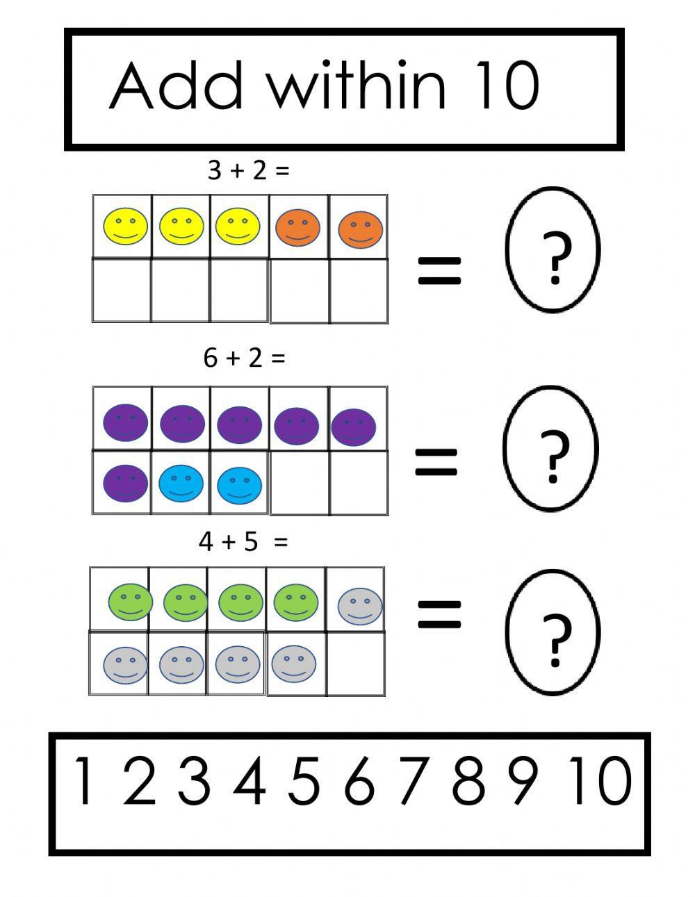 Adding within 10 Adding within 10