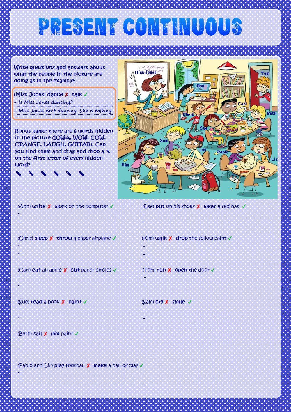 Present Continuous dialogues