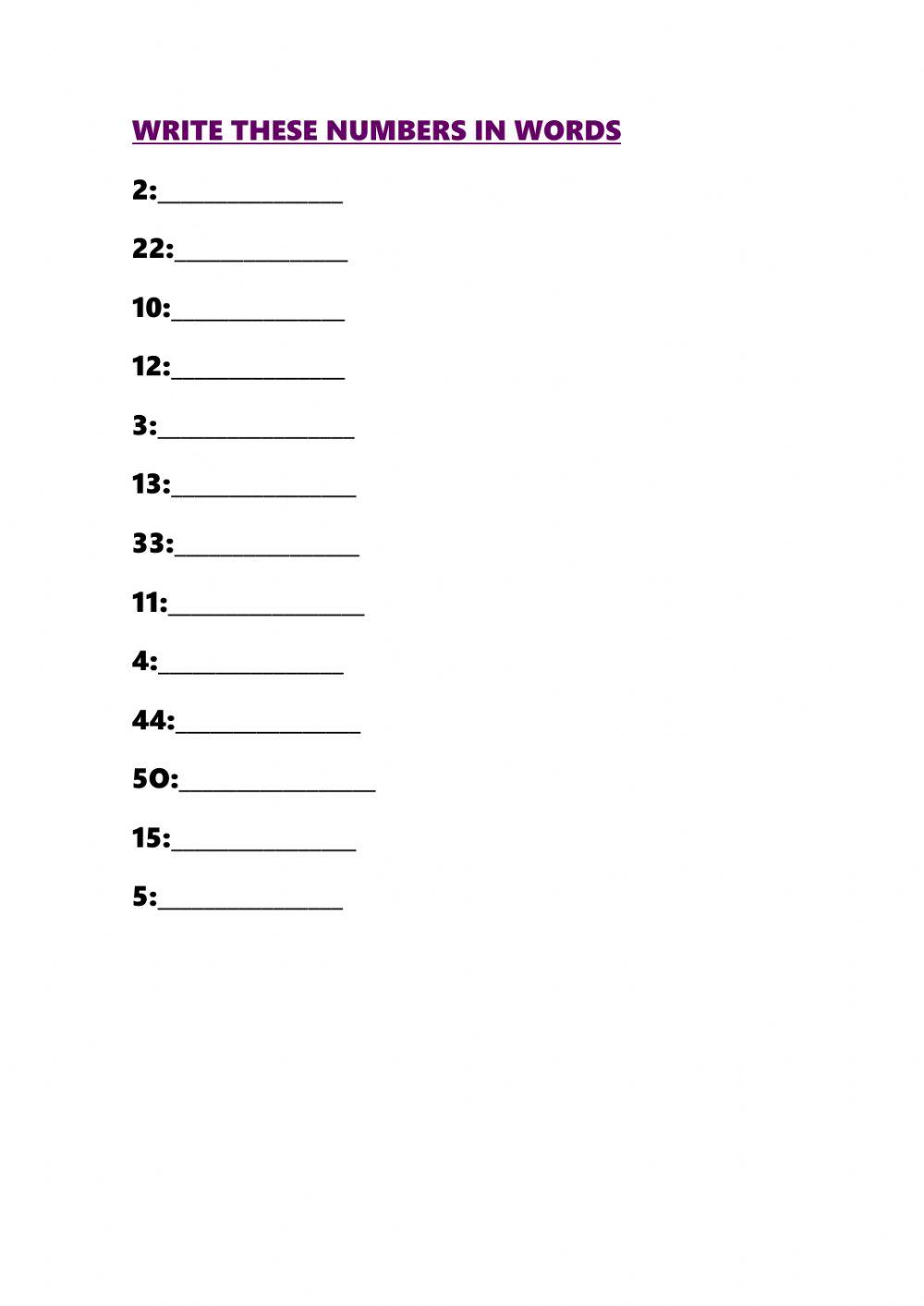 Look and write the number