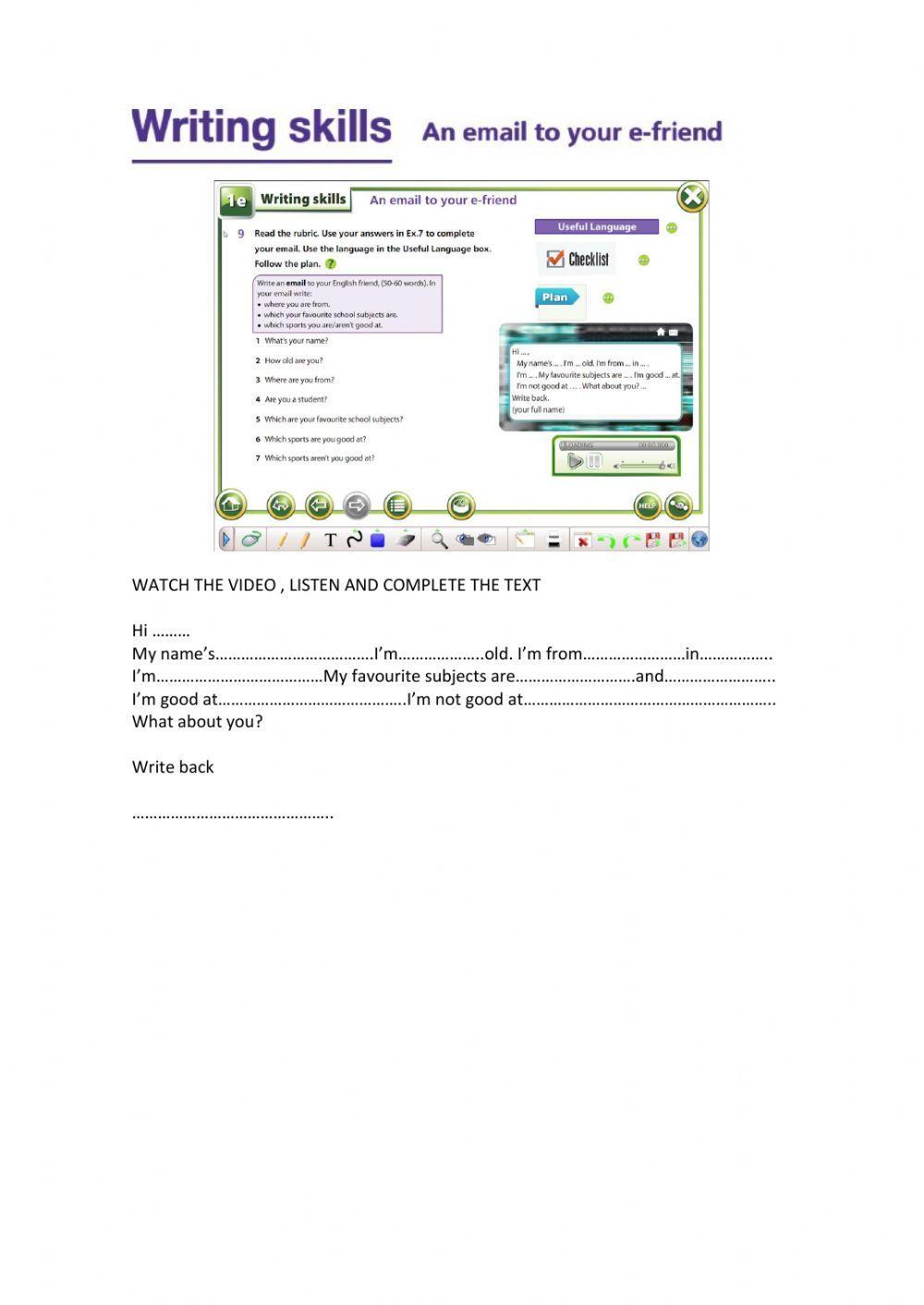 Writing an email listening