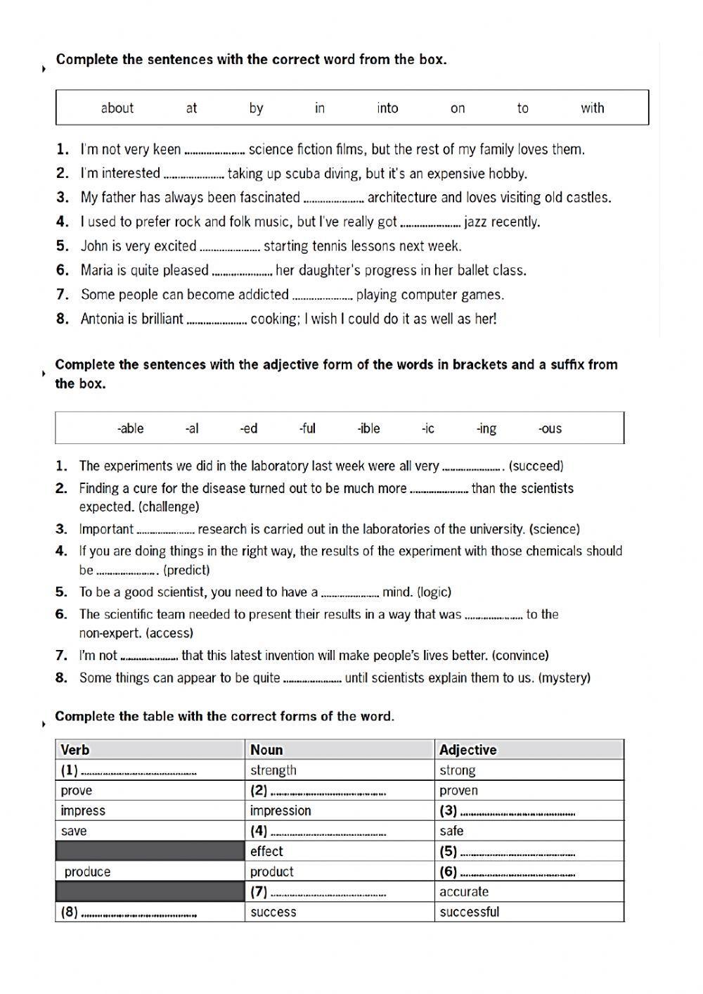 TEST grammar and  vocabulary