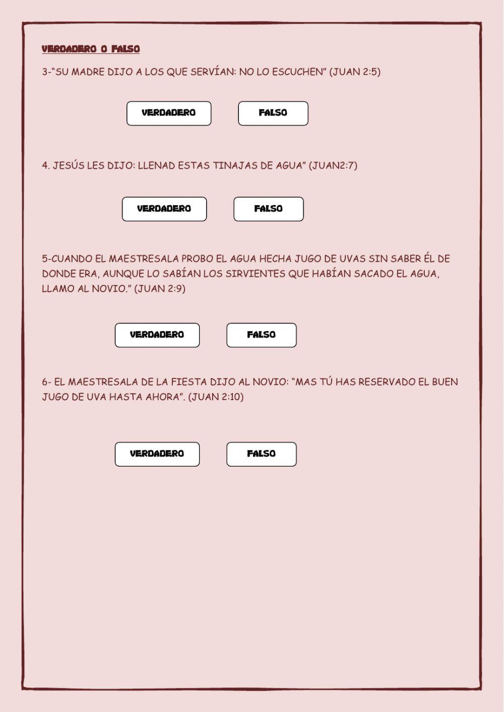 Bodas de Canaán Primer Ciclo