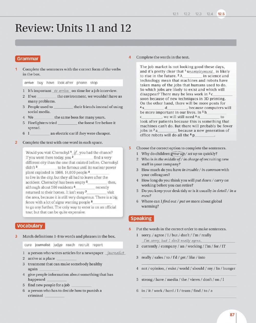 Navigate B1+ Workbook Pages 87 and 88