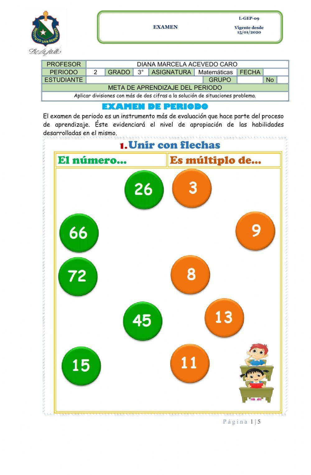 División por dos cifras, múltiplos y divisores.