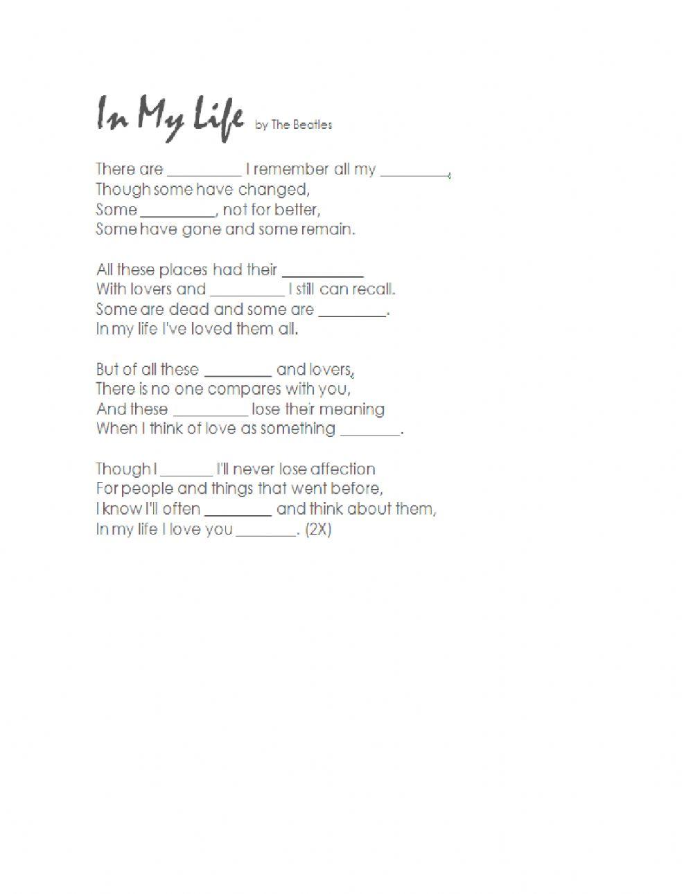 In my life - The Beatles