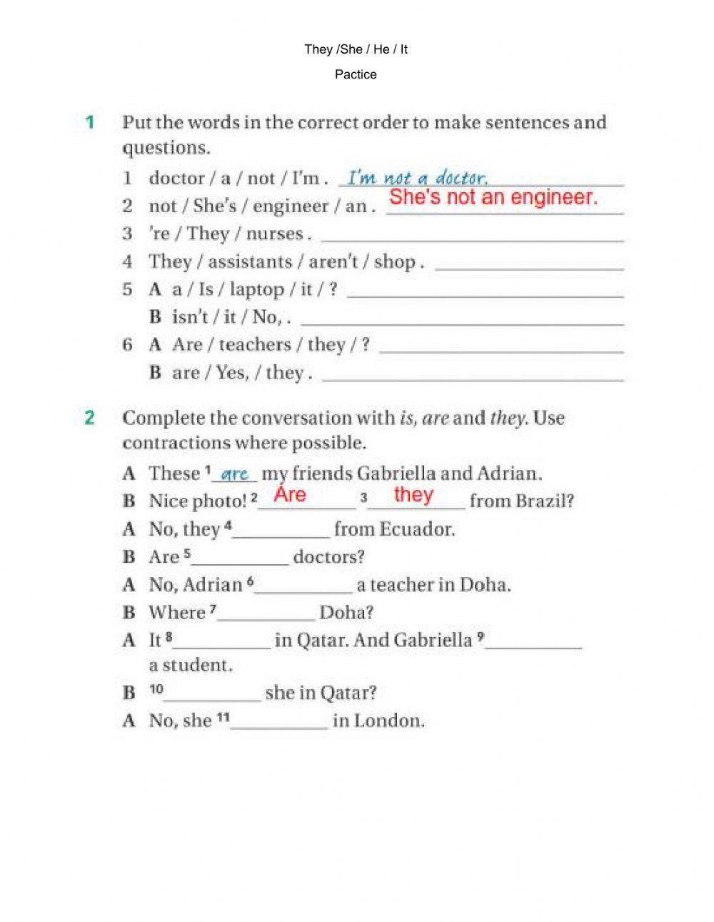 They - She - He - It Practice worksheet | Live Worksheets