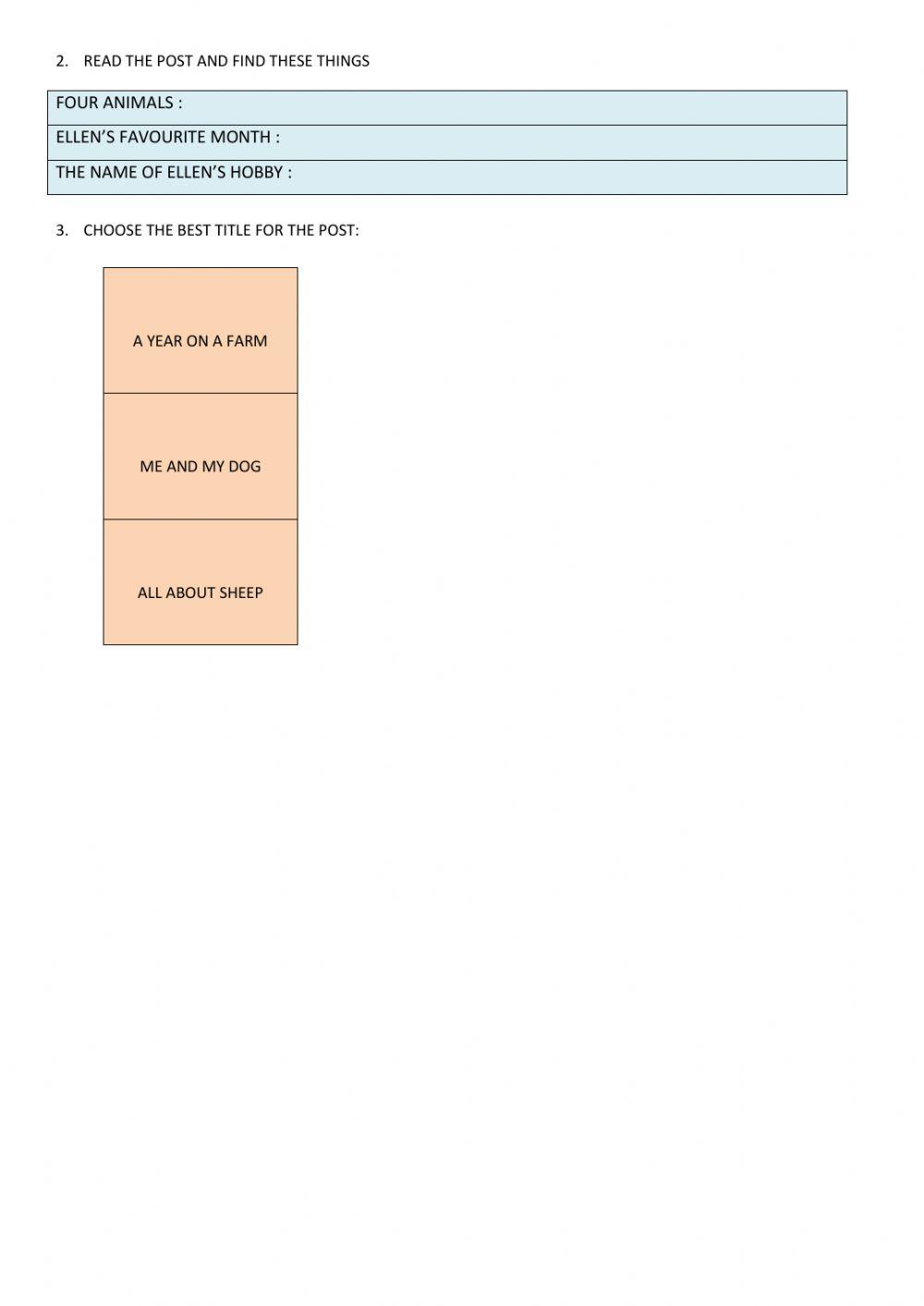 Reading comprehension