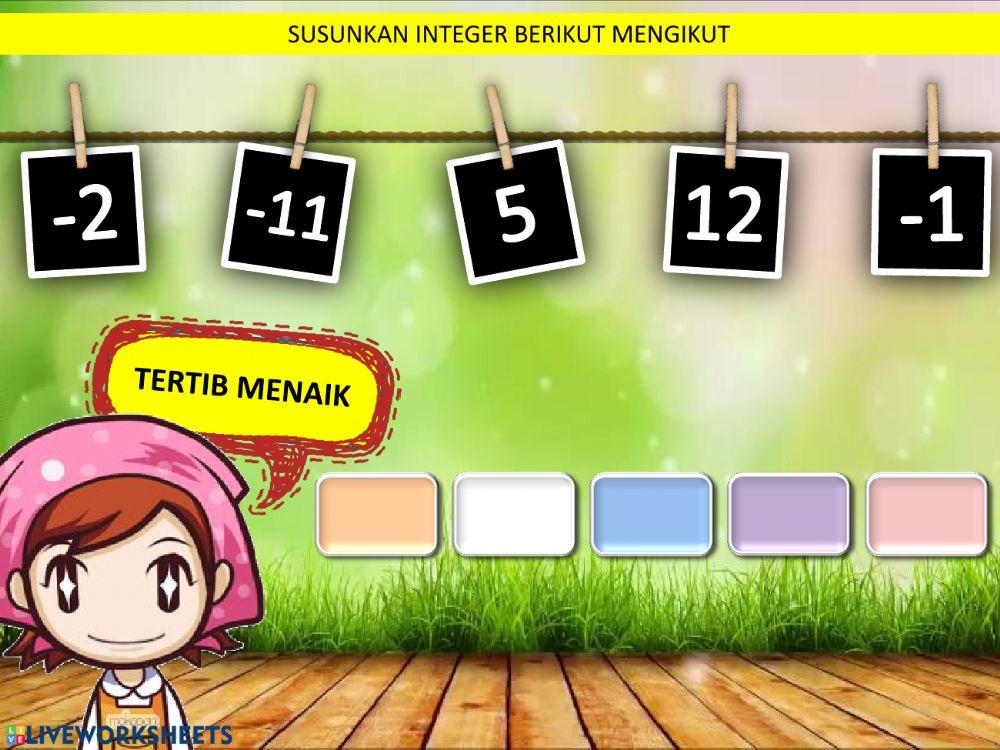 Menyusun integer mengikut tertib (nombor nisbah)