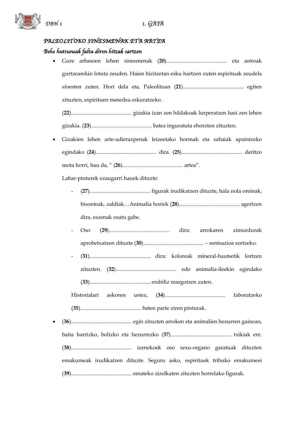 (DBH 1) Historiaurrea