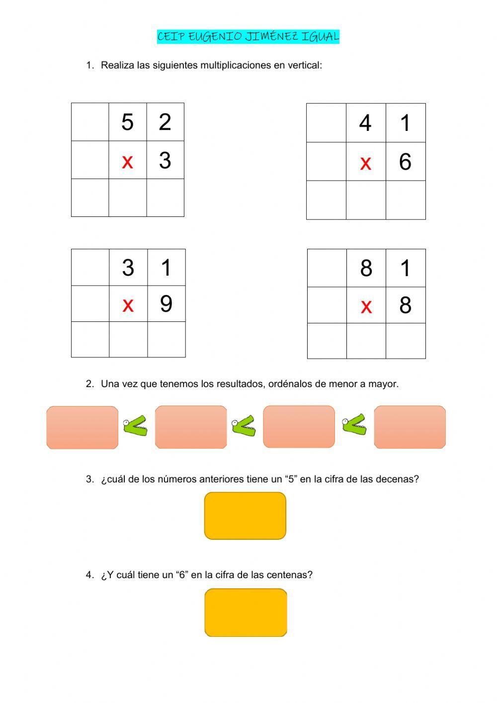 Multiplicación en vertical