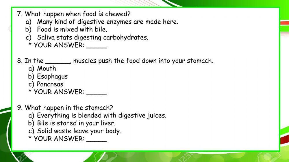 Digestive System quiz