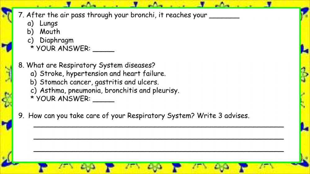 Respiratory System quiz