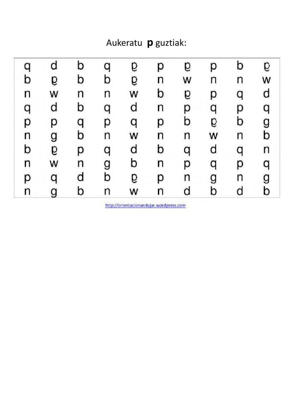 Aurkitu P (hizki zopa)