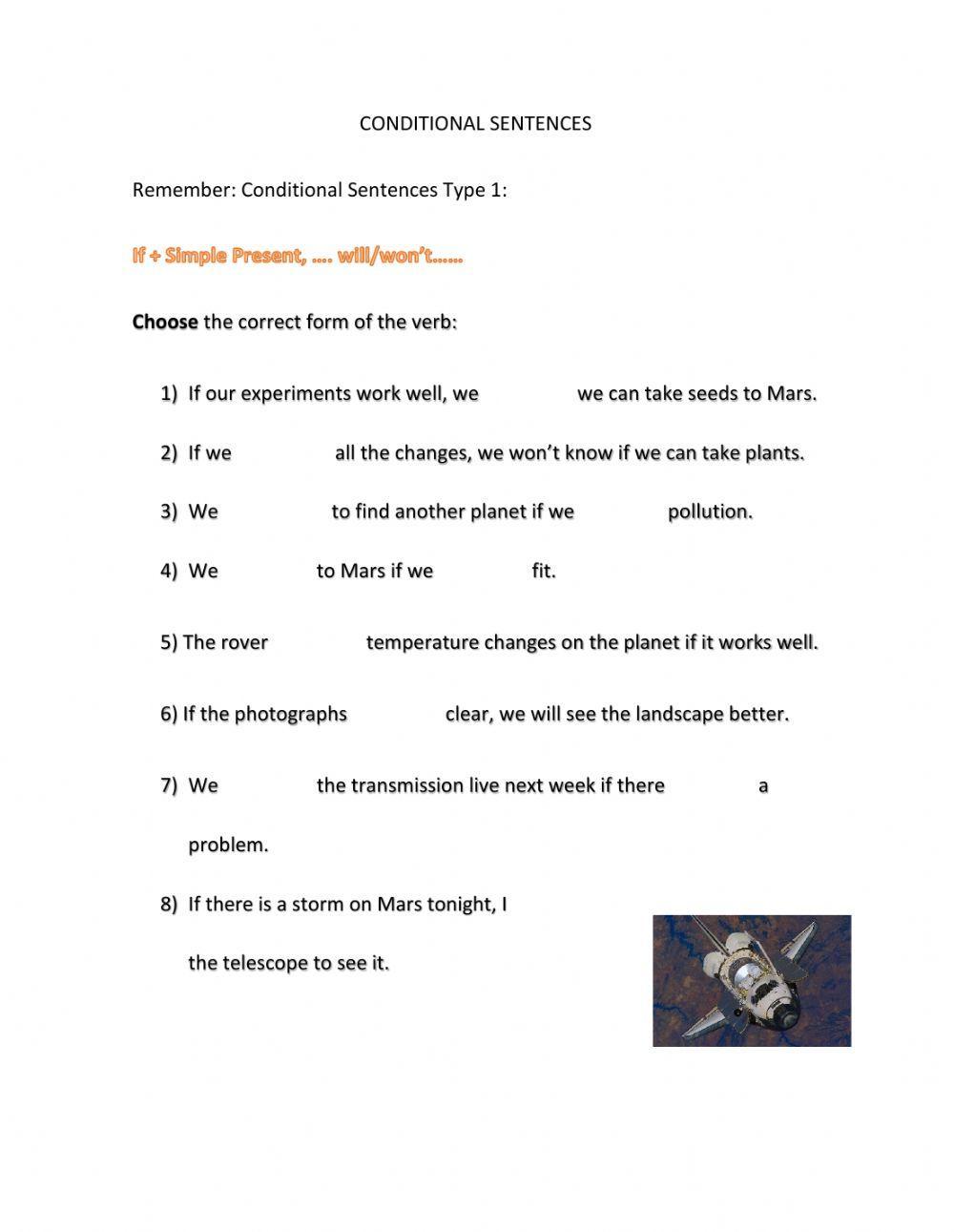 Conditional Sentences Type 1 and 2