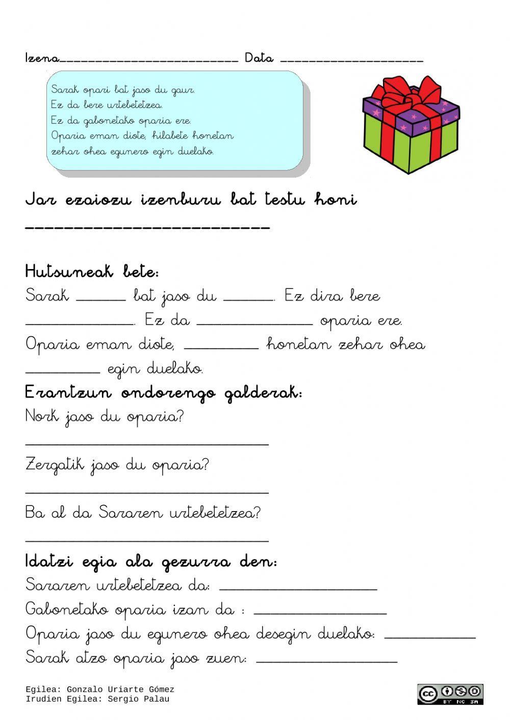 Irakurketa:oparia Irakurketa:oparia