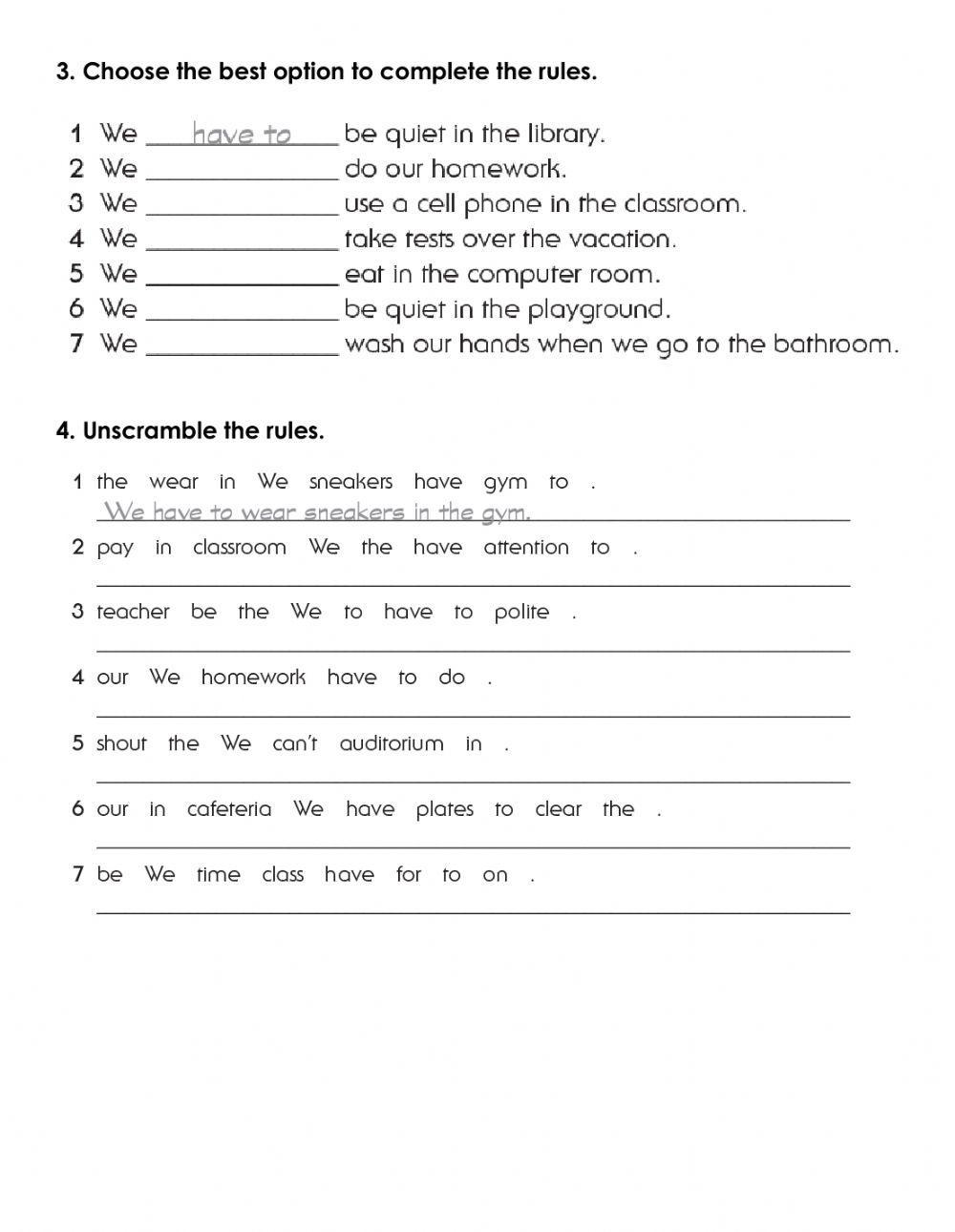 Take Shape 3 Unit 4 School Rules