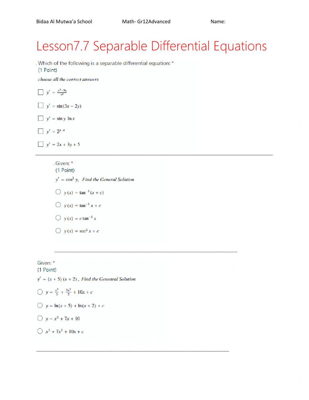 Differential Equations Worksheet And Solutions Mastering The Fundamentals Differential Equations Worksheet And Solutions Mastering The Fundamentals