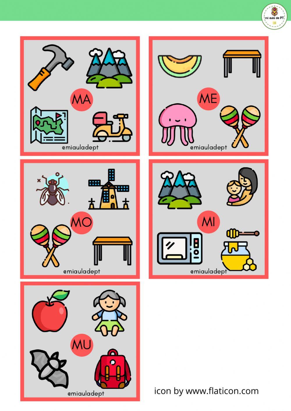 Discriminación auditiva sílabas-imágenes