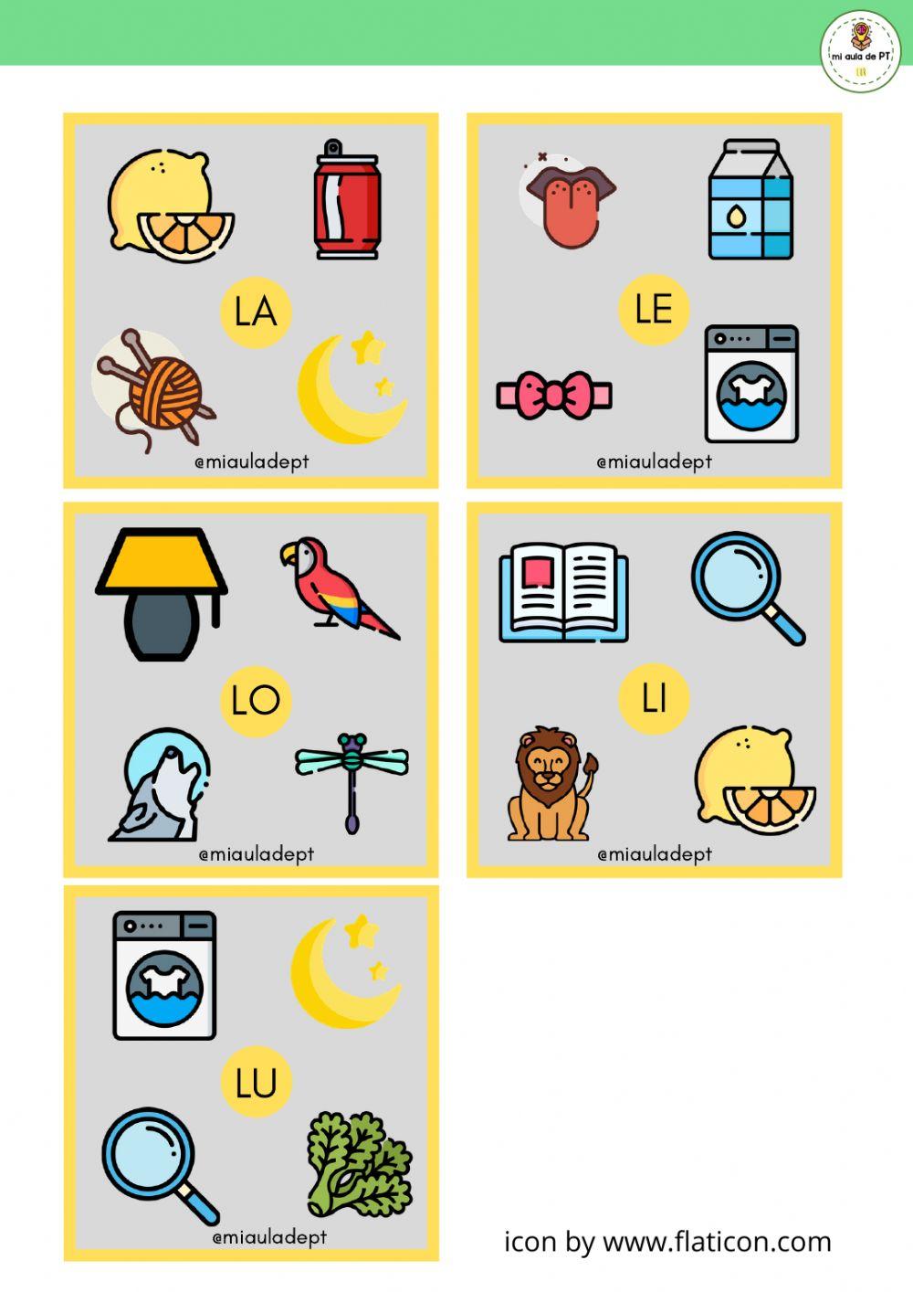 Discriminación auditiva sílabas-imágenes