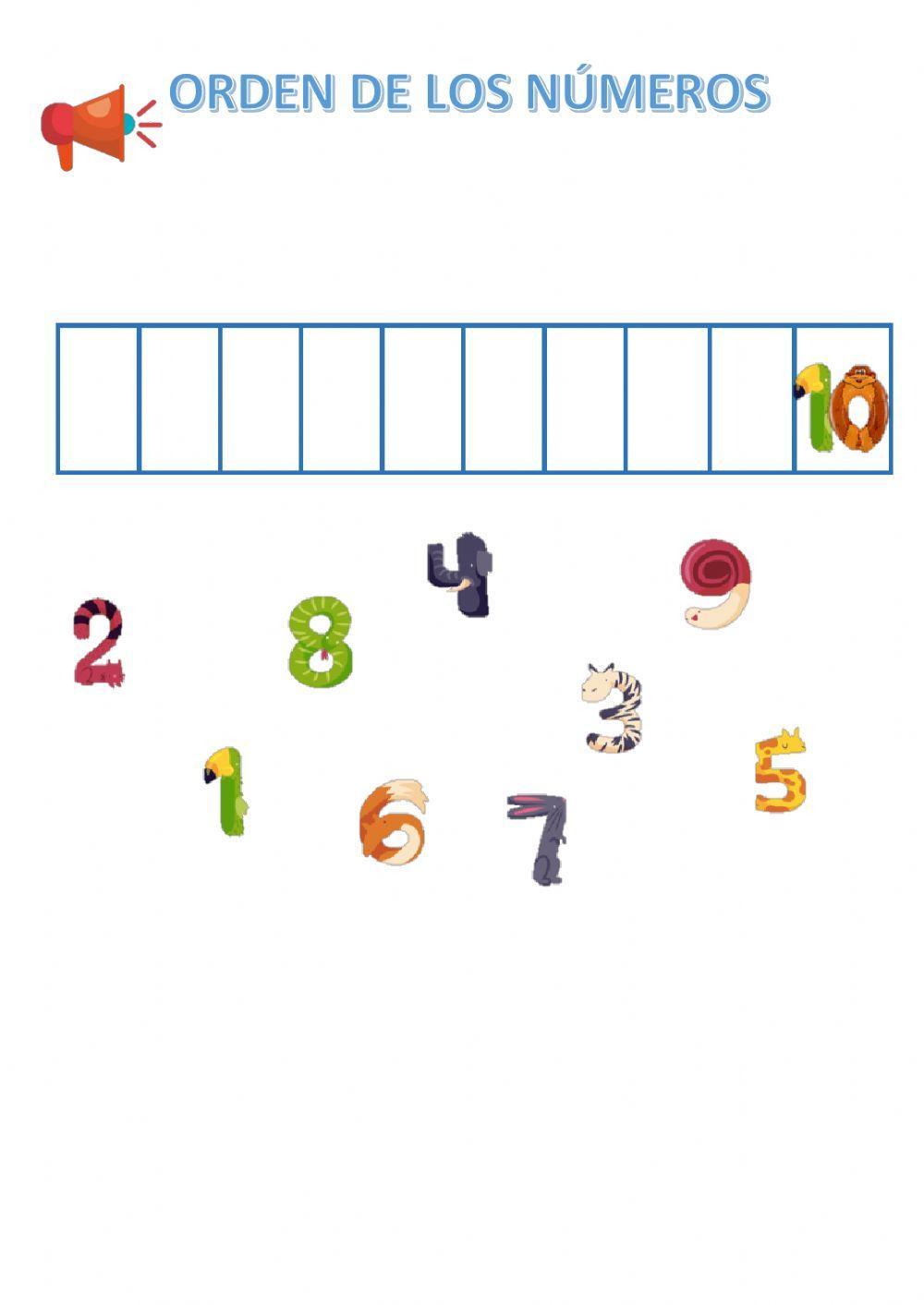 Ordena del 1 al 10 Ordena del 1 al 10