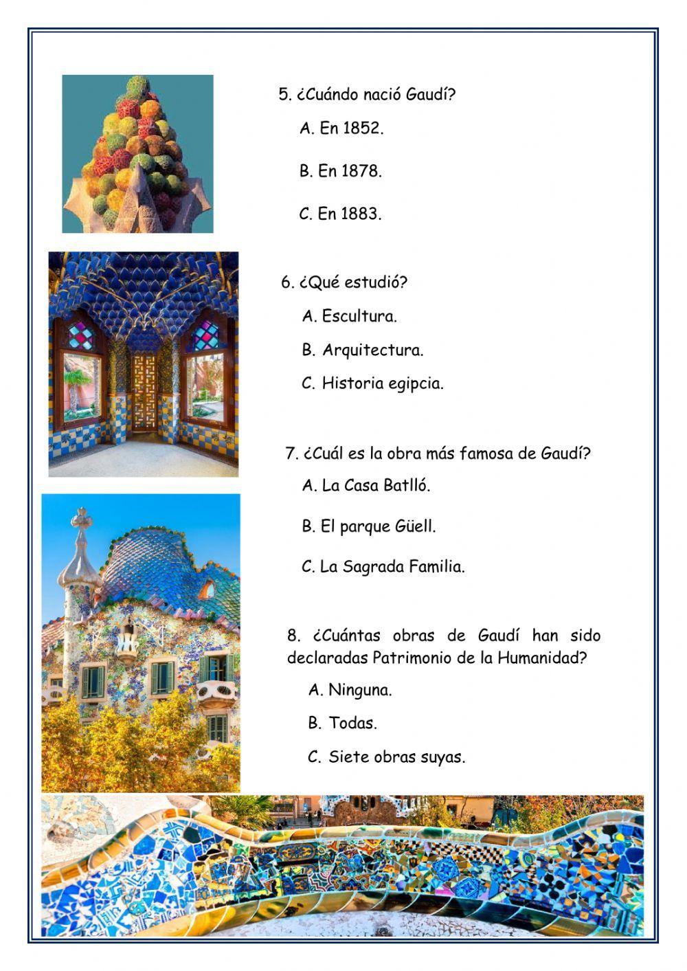 Comprensión: antoní gaudi