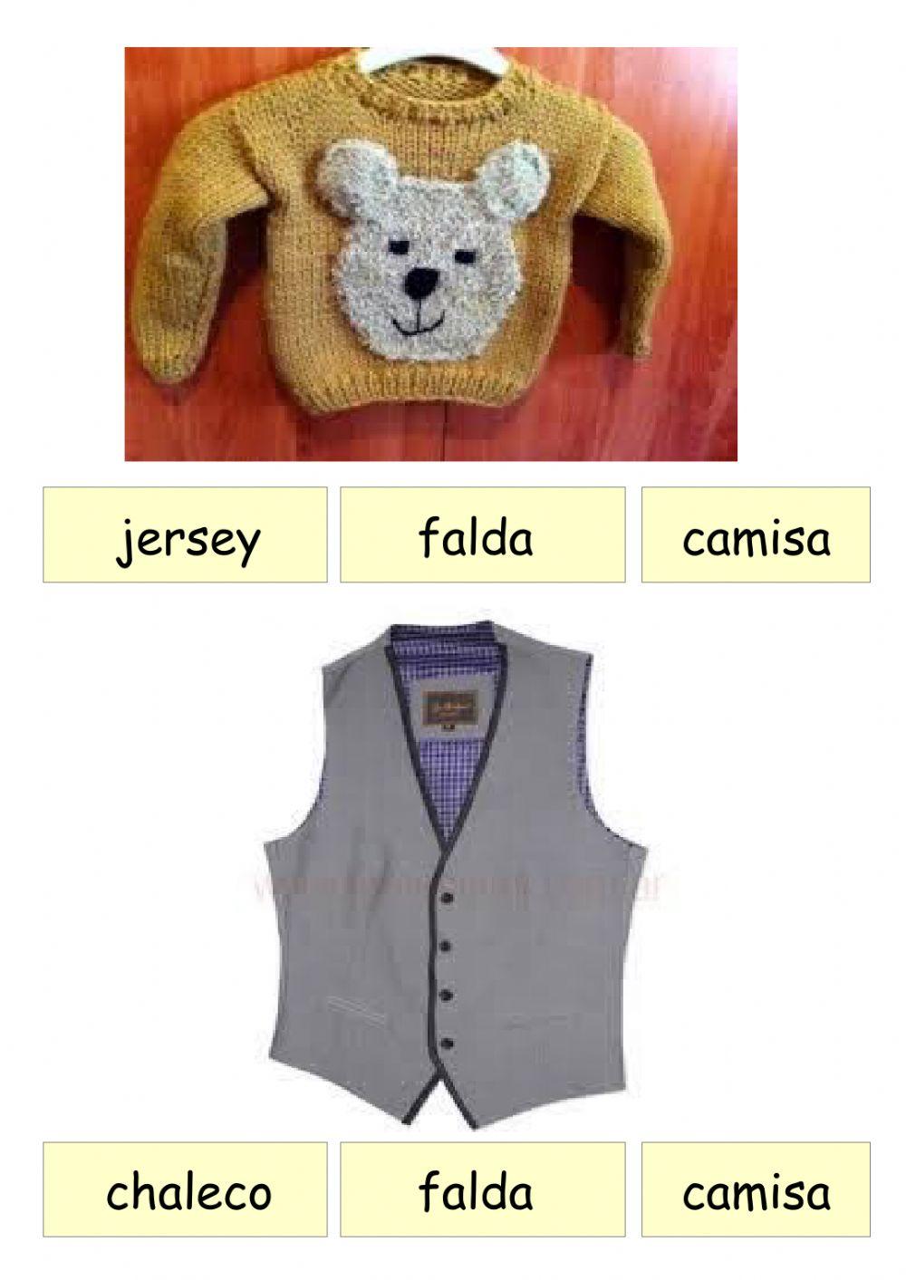 Vocabulario prendas de vestir