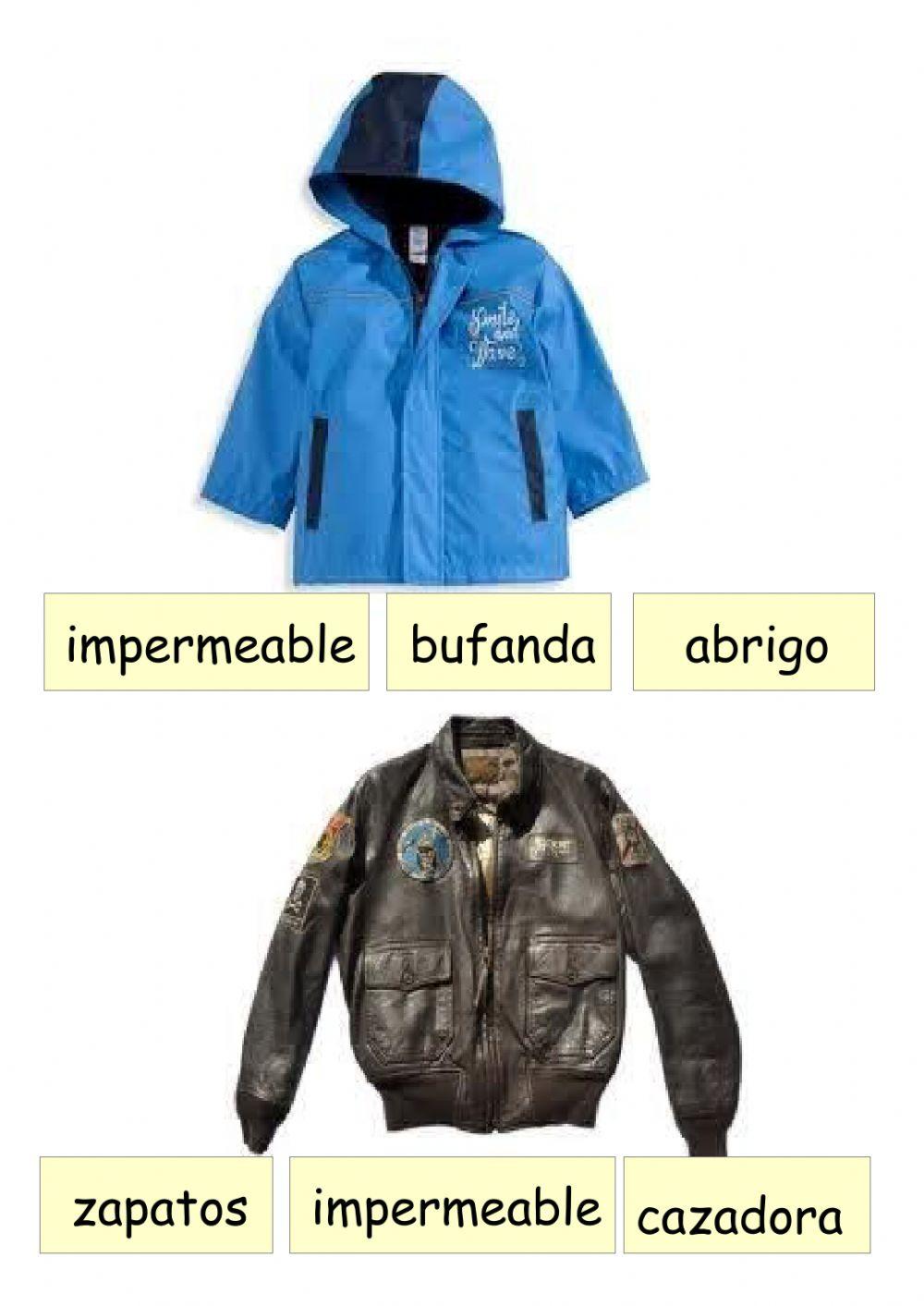 Vocabulario prendas de vestir