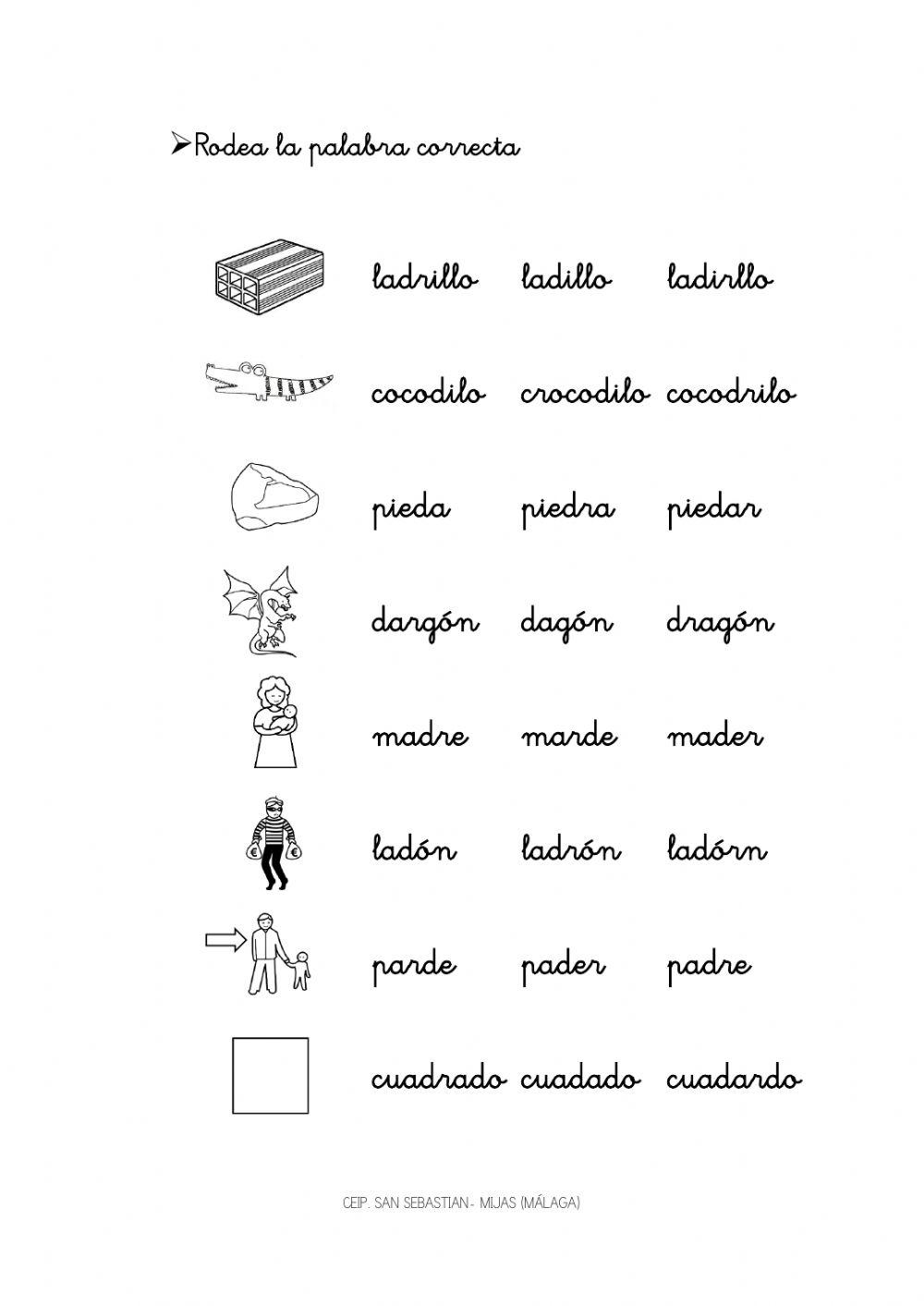 Señala la palabra correcta dr