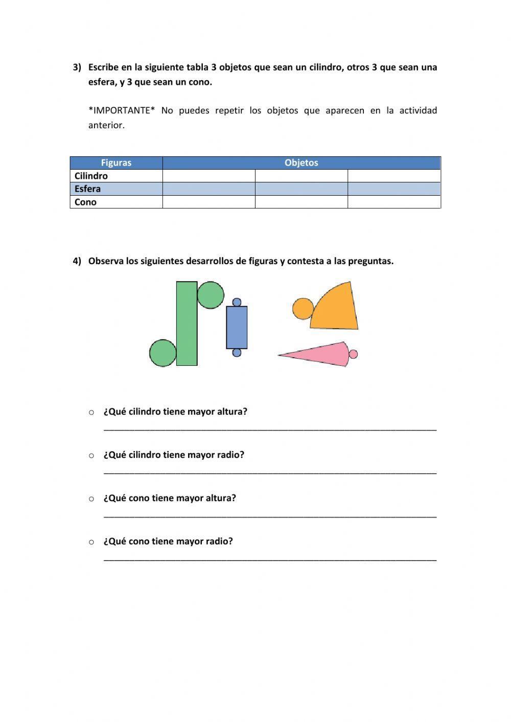 Ficha de repaso Unidad 11. Cuerpos redondos