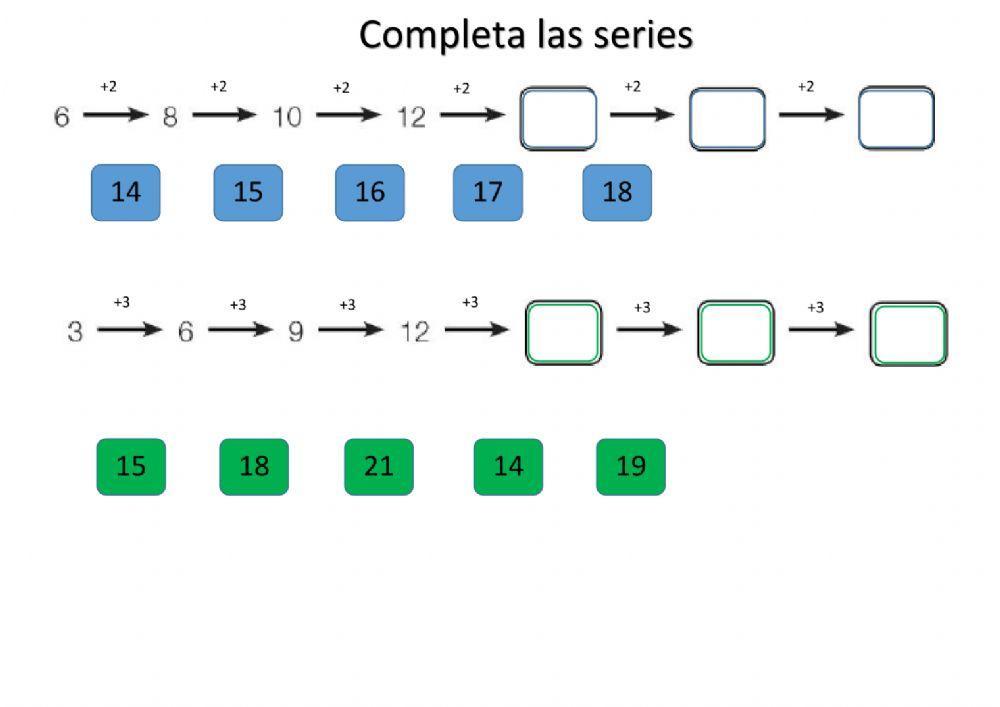 Completa las series
