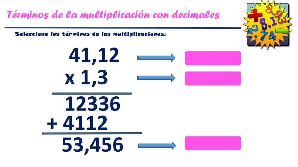 Multiplicación con números decimales