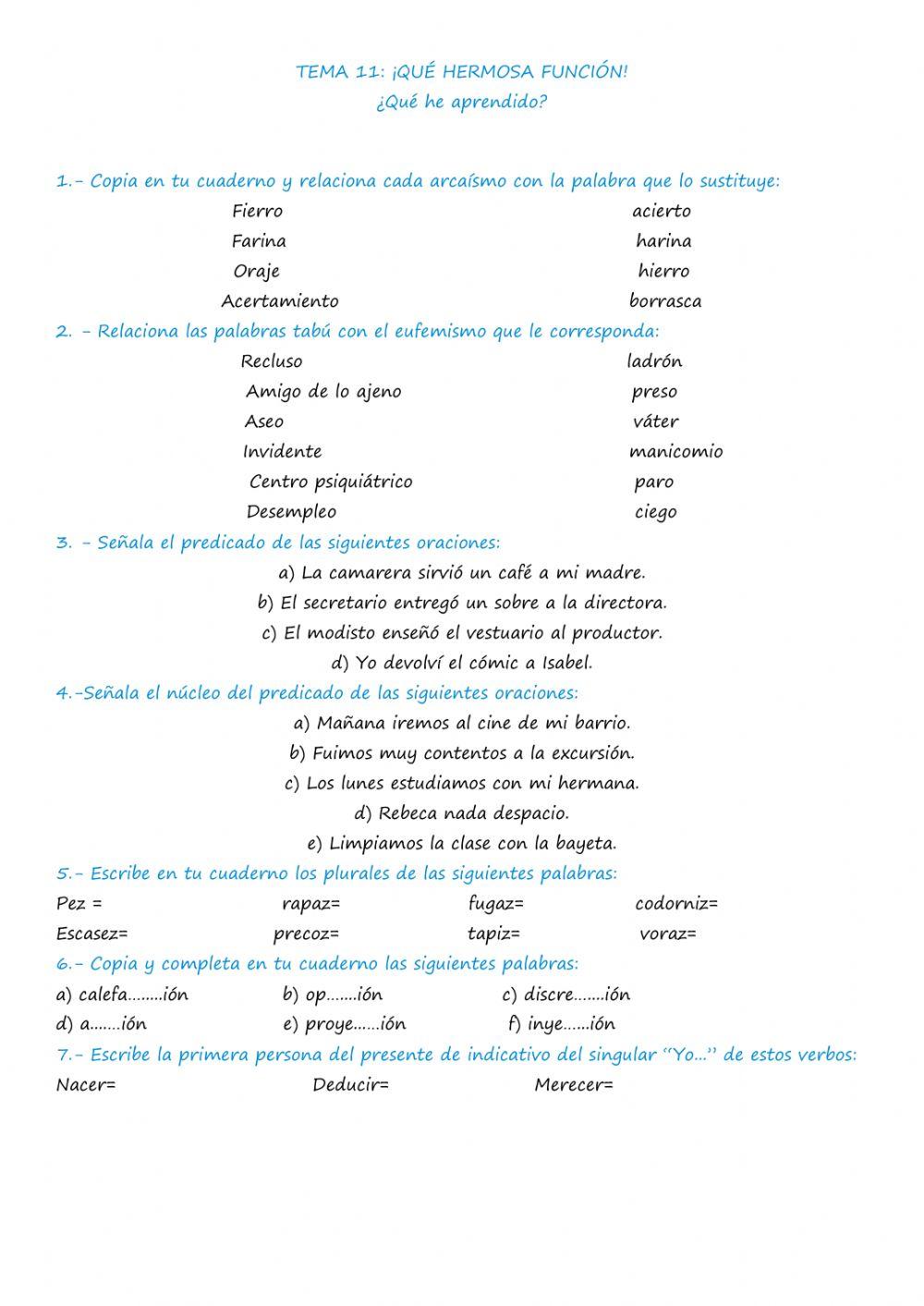Tema 11 ¿qué he aprendido? ¡qué hermosa función!