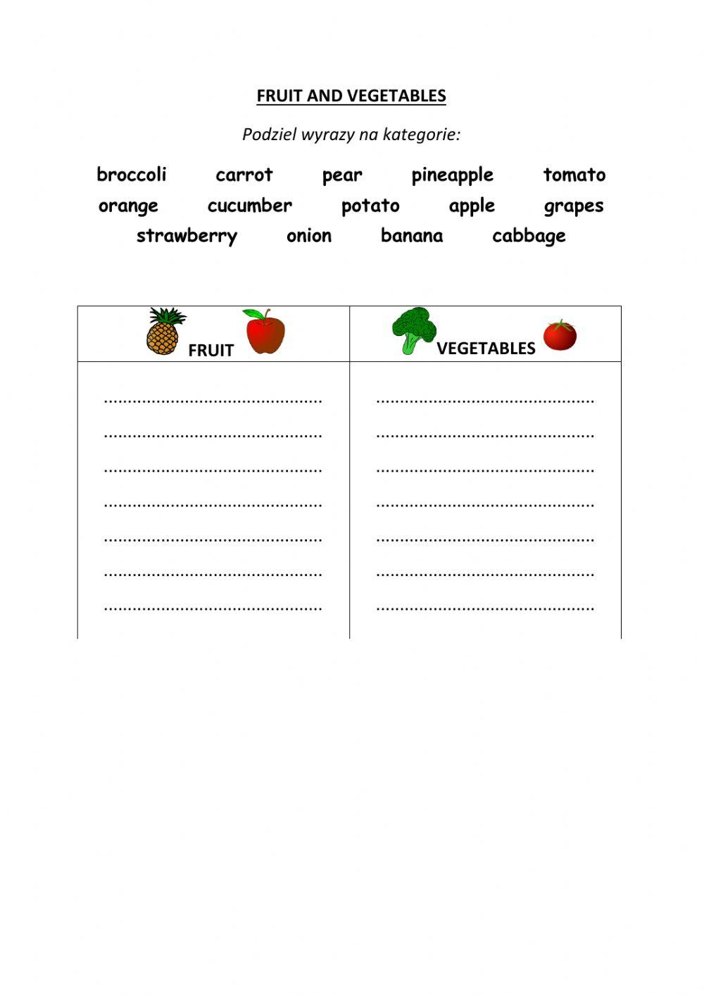 Fruit and vegetables