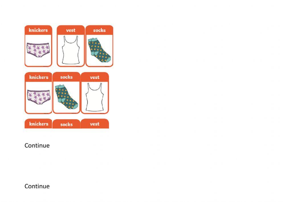 Types of clothes word matching