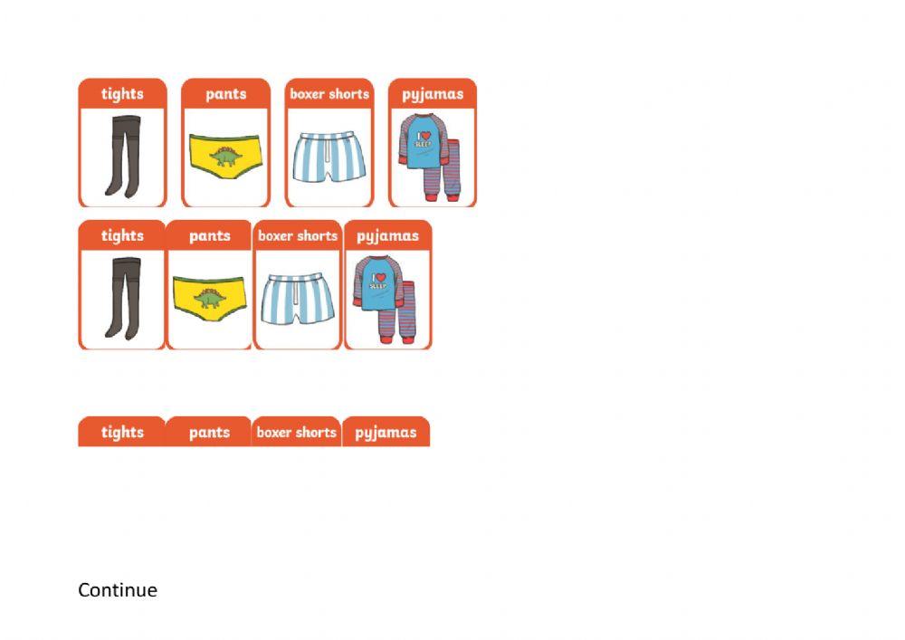 Types of clothes word matching
