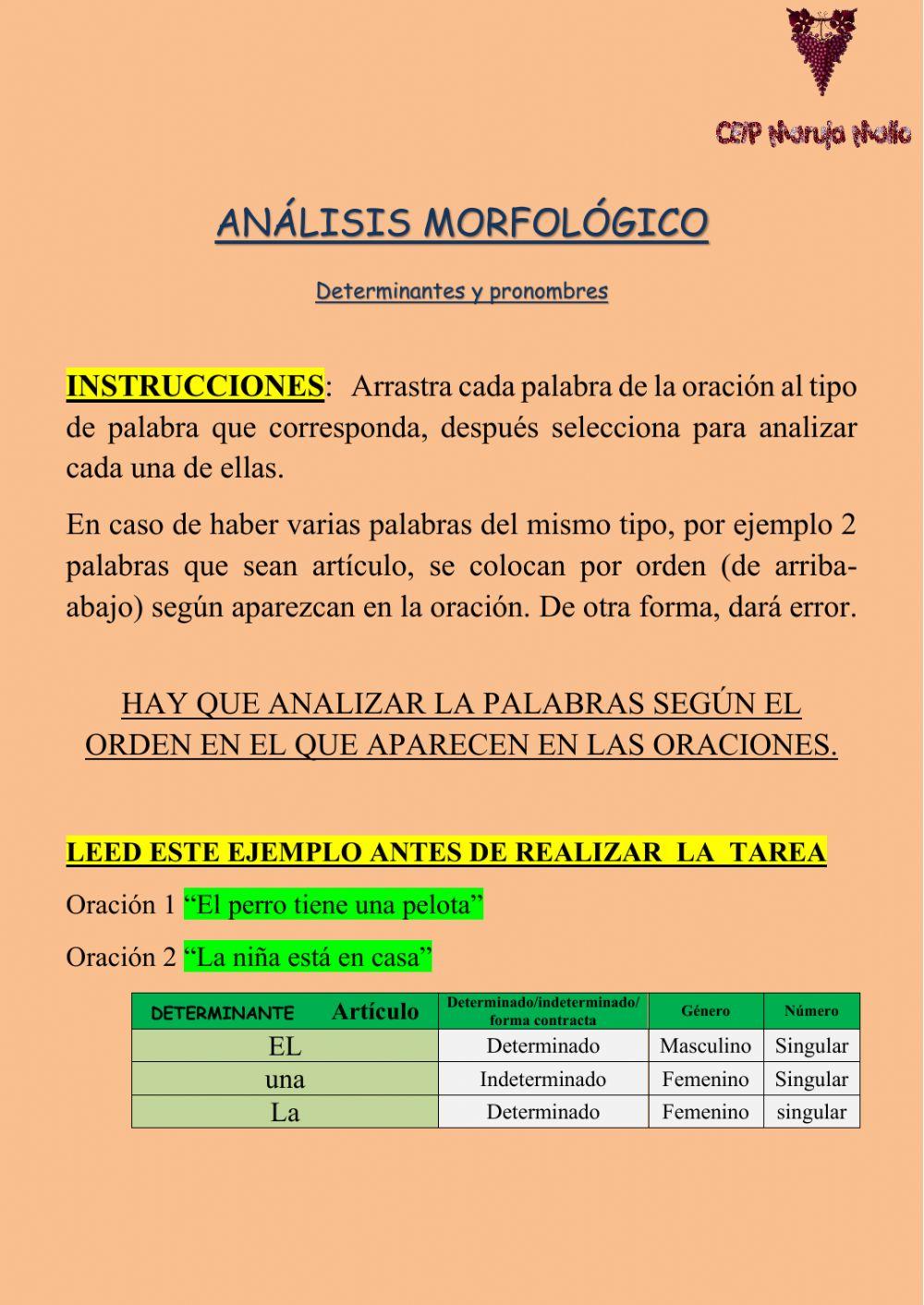 Determinantes y pronombres 1