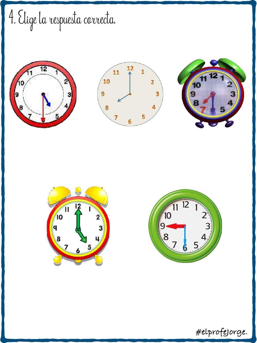 Las horas y medias horas