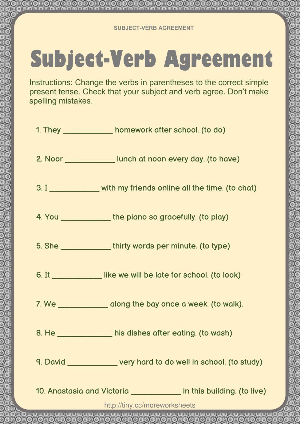 Subject-verb Agreement