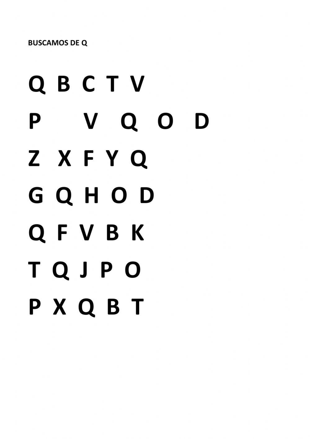 Buscamos la letra q