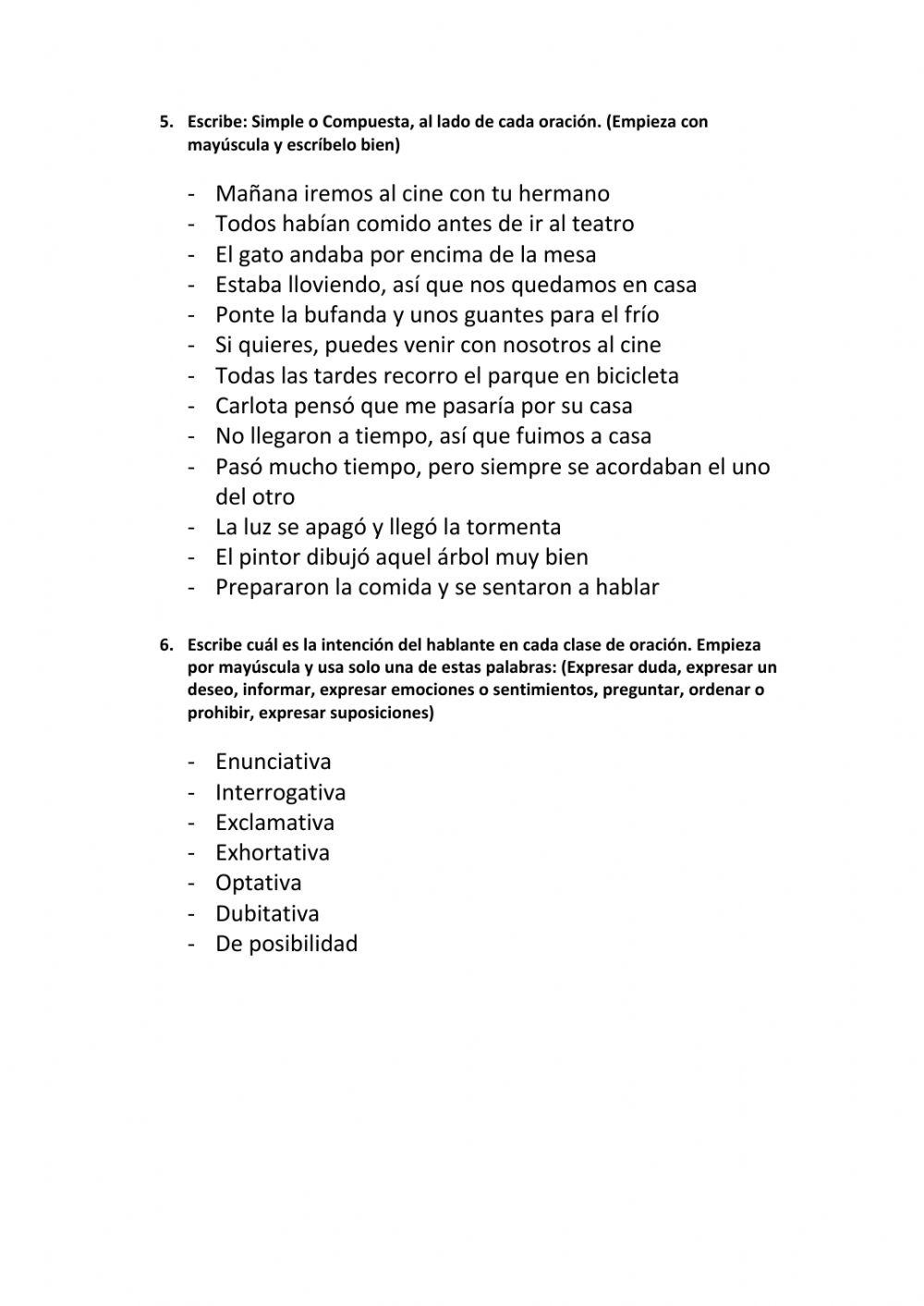 Prueba de lengua unidad 10