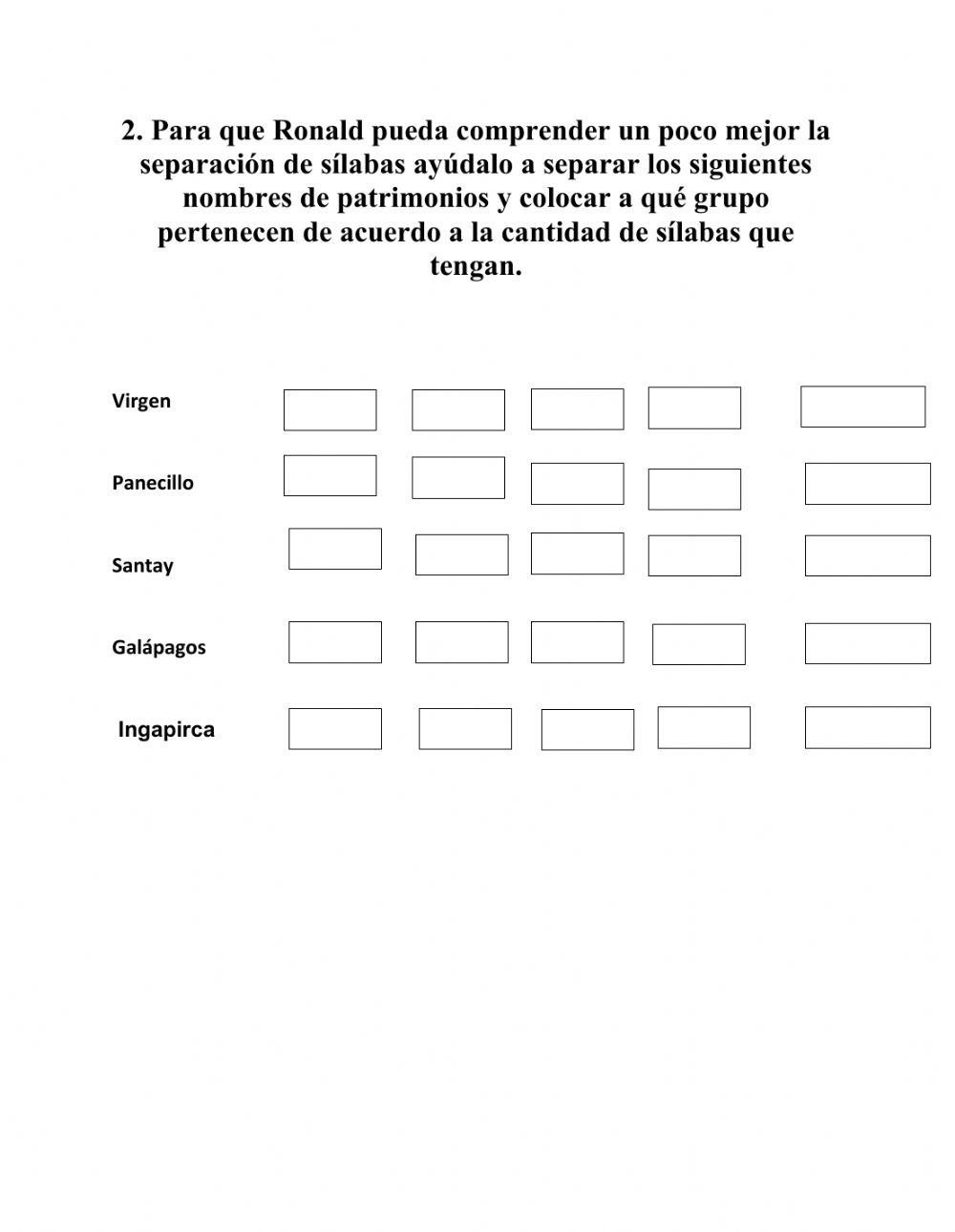 Número de sílabas Número de sílabas