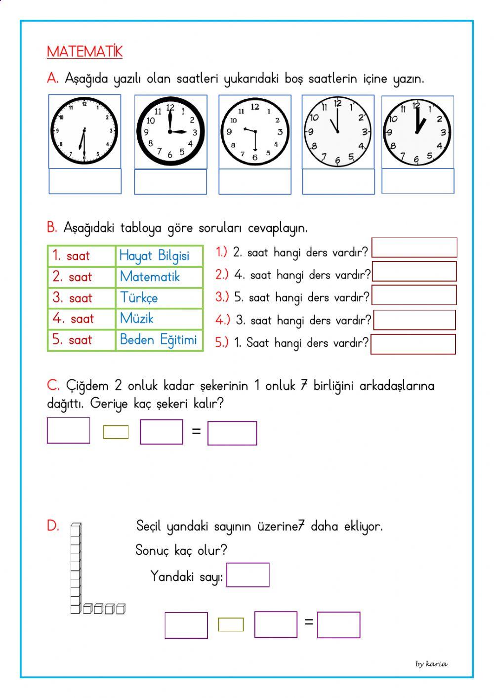 Günlük çalışma 31