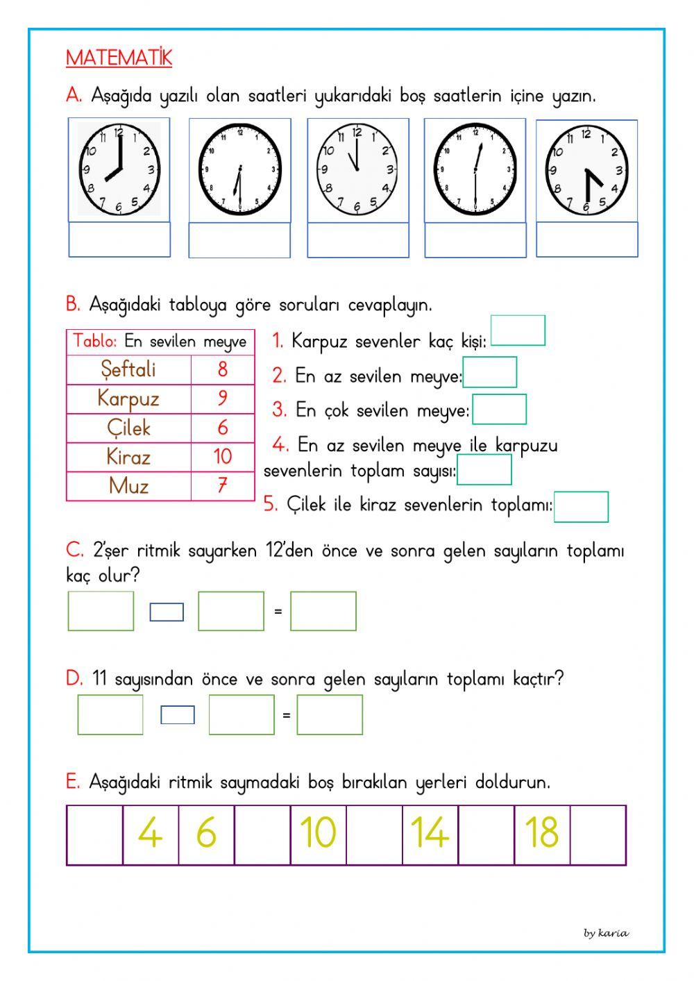 Günlük çalışma 32