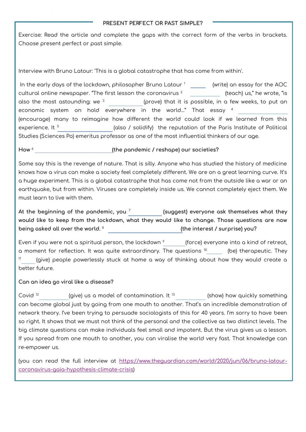 Present perfect or past simple