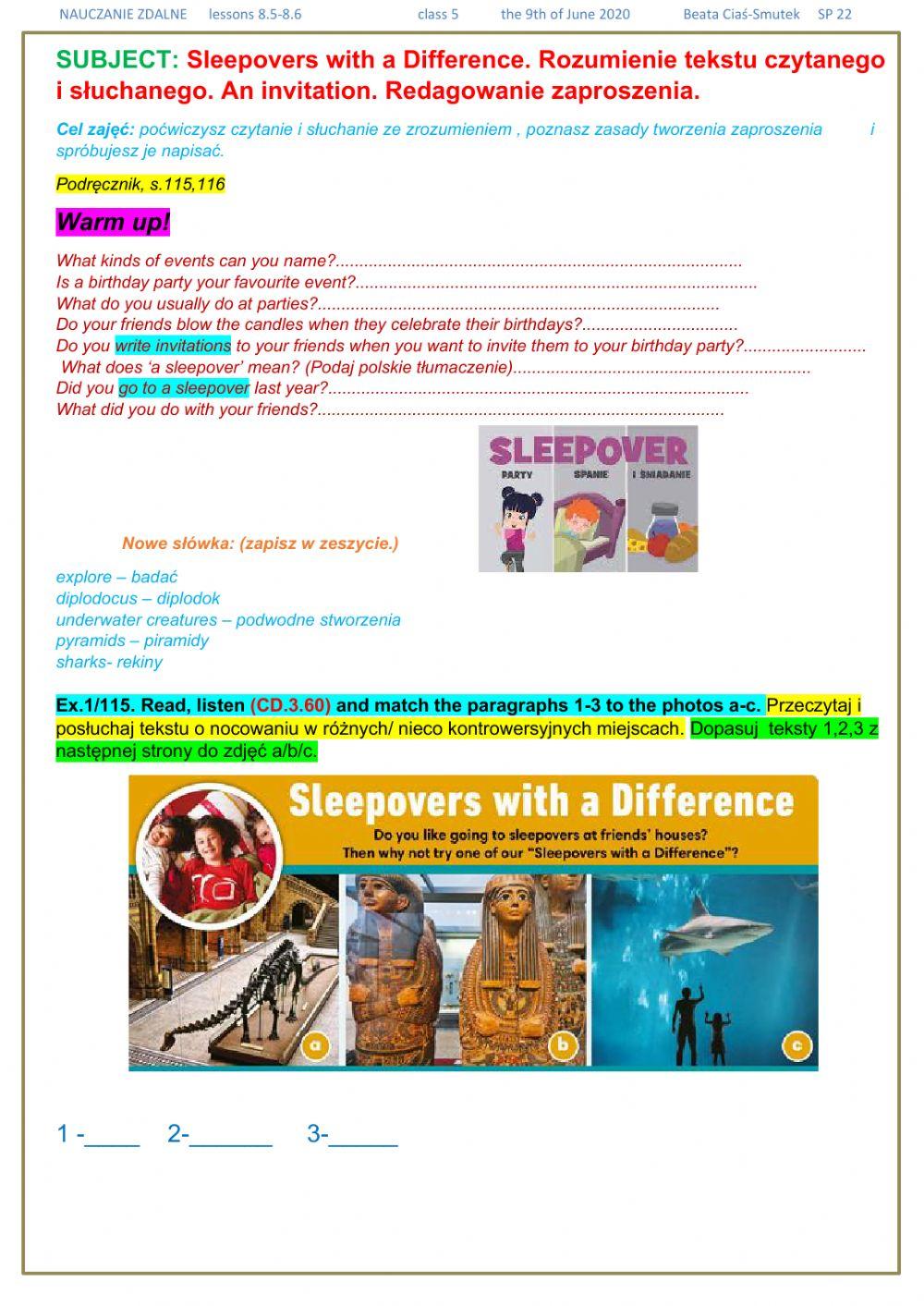 Klasa 5 lesson 8.5-8.6