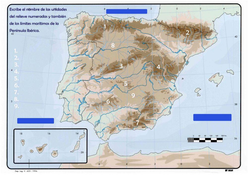 Unidades del relieve España