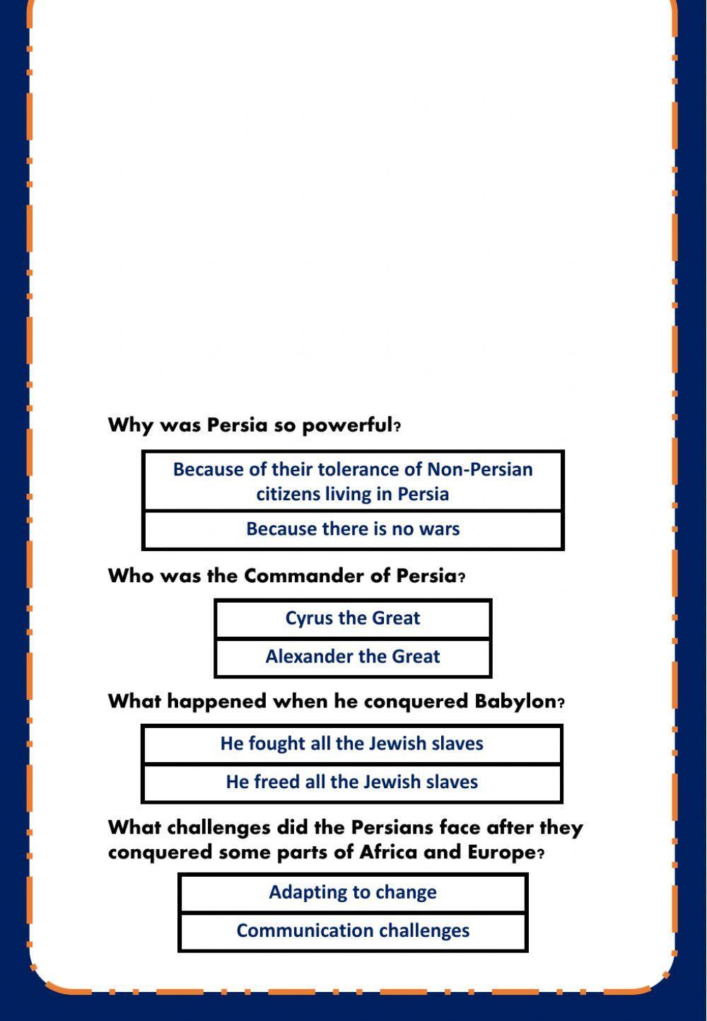 Week 17 - History - Persians