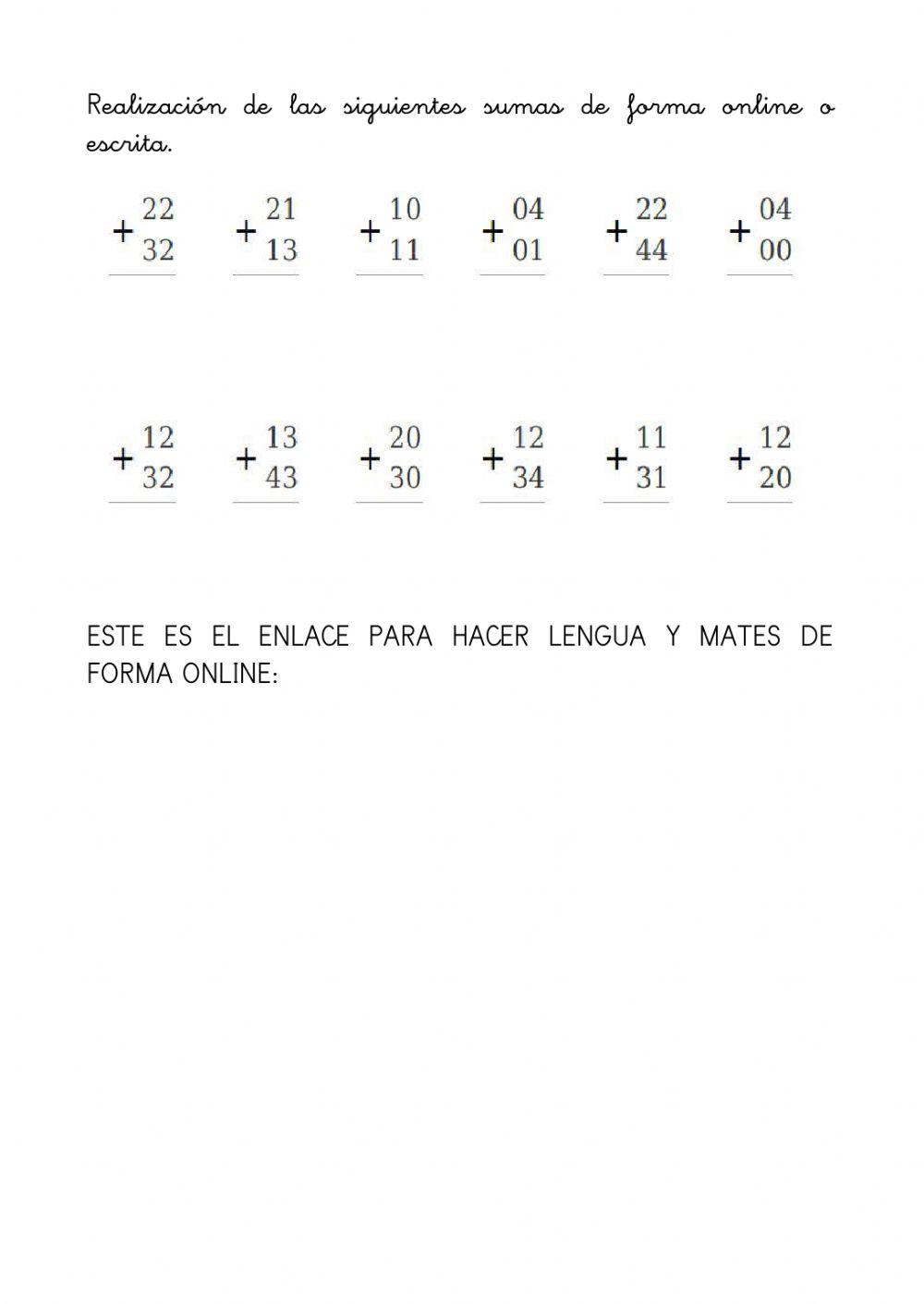 Lengua y mates 8 de junio