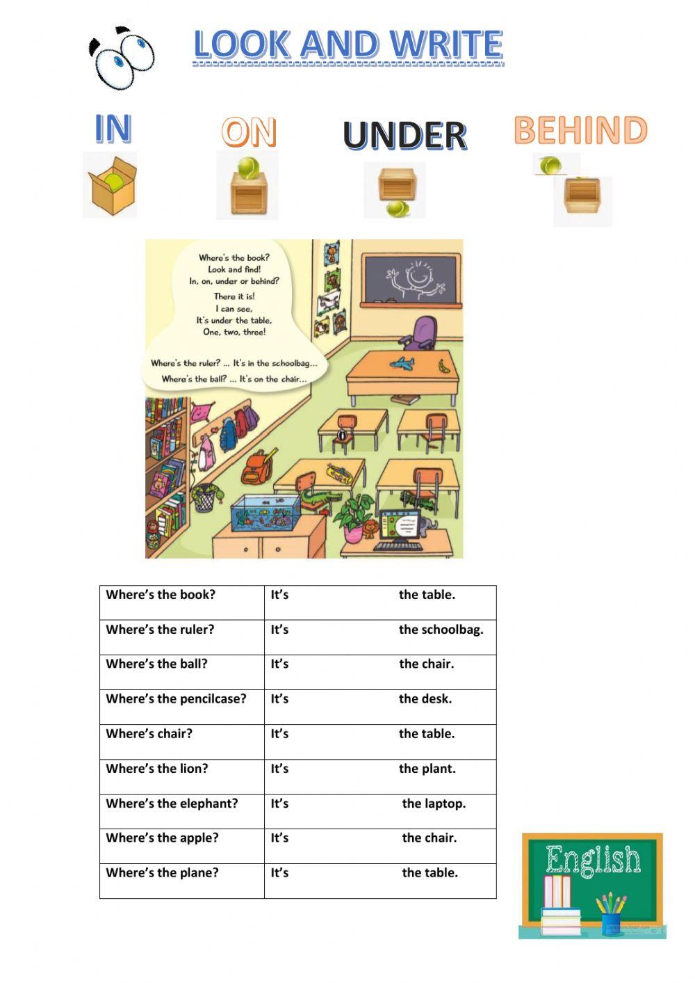 Prepositions of place