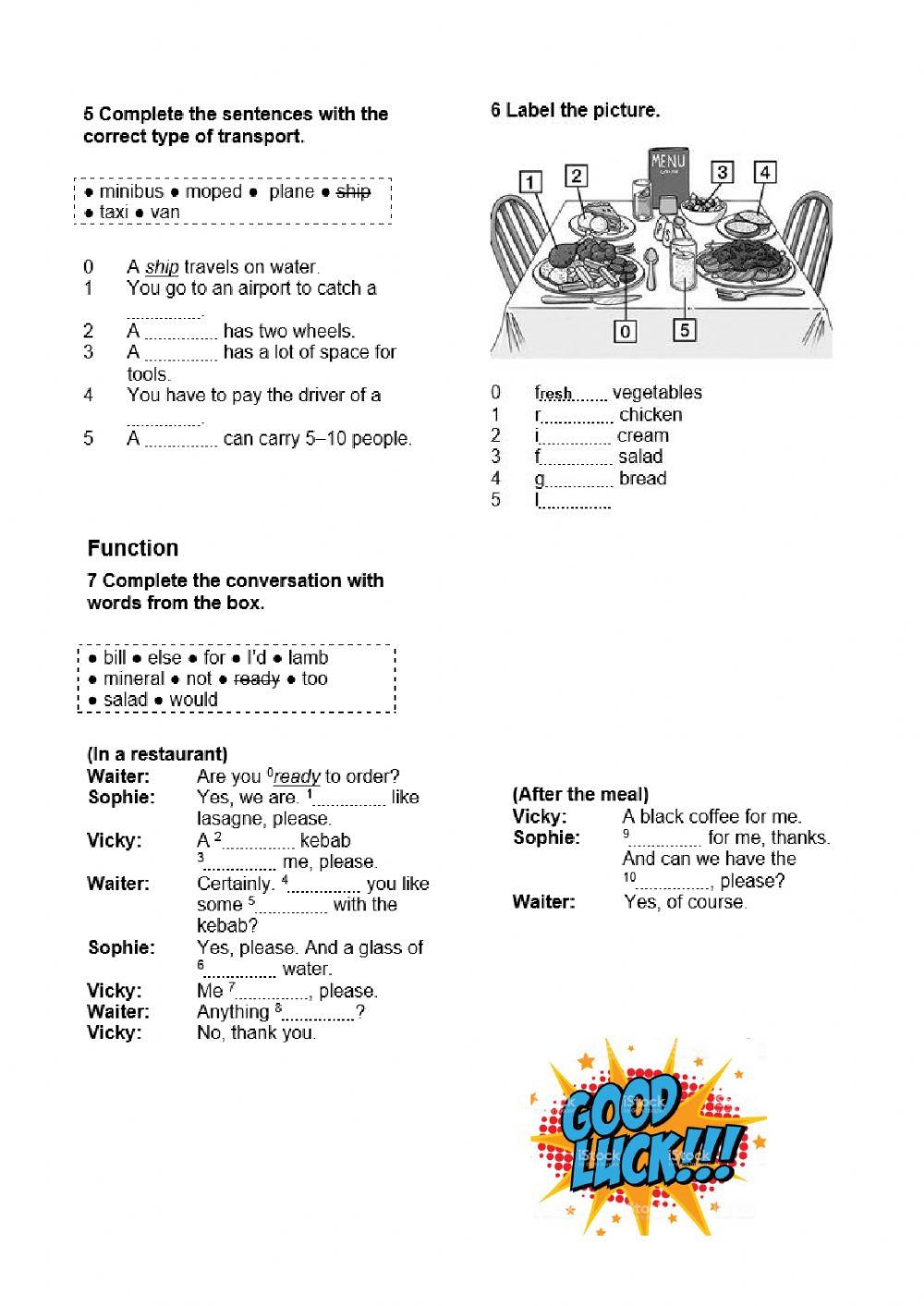 Test Junior 3 Unit 6